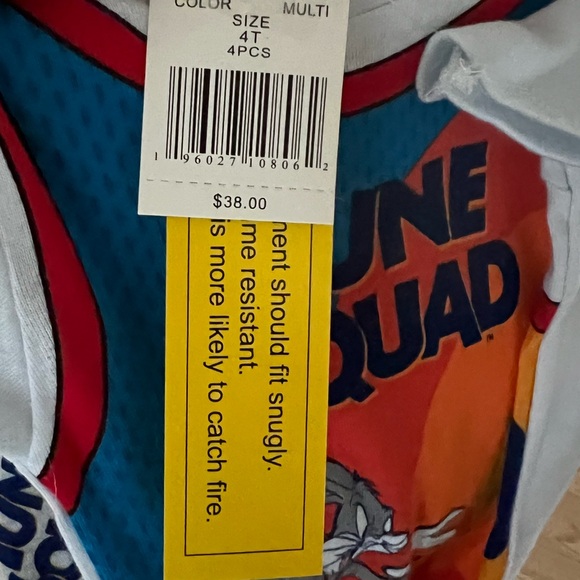 NWT Space Jam Toddler Boy 4 Piece Pajama Set Size: 4T - Picture 7 of 7